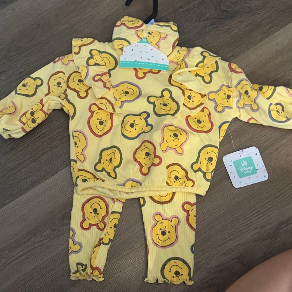 Disney Yellow Winnie the Pooh Baby Two-Piece Set